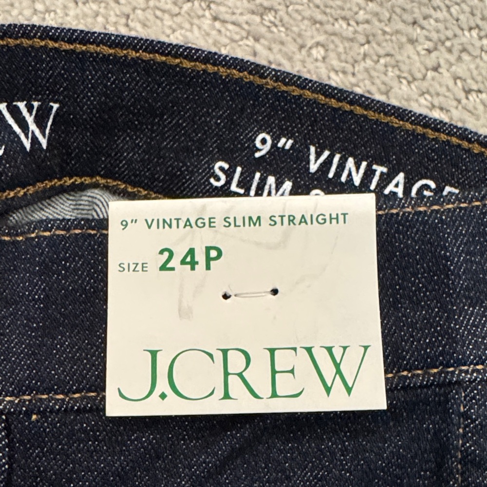 J. Crew Women's Dark Blue 9” Vintage Slim Straight Leg Jeans - Picture 2 of 3